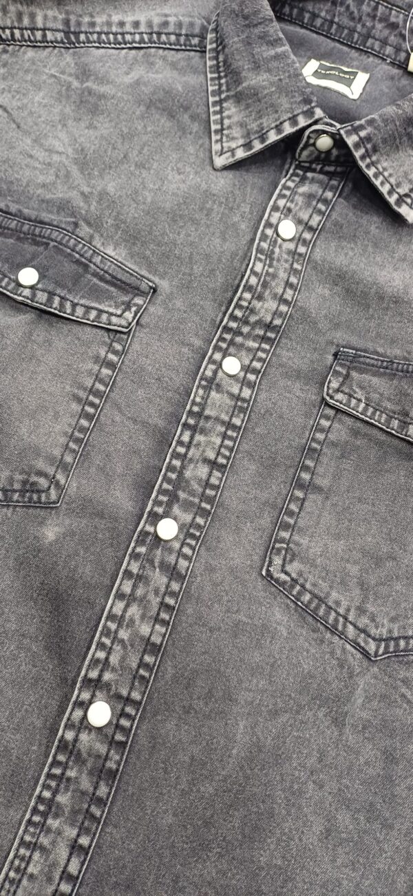 Double Pocket Black Shirt - jeans shirt