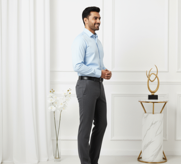 Sky Blue Shirt And Grey Pant - Combo