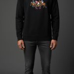 Black Printed -Sweatshirt