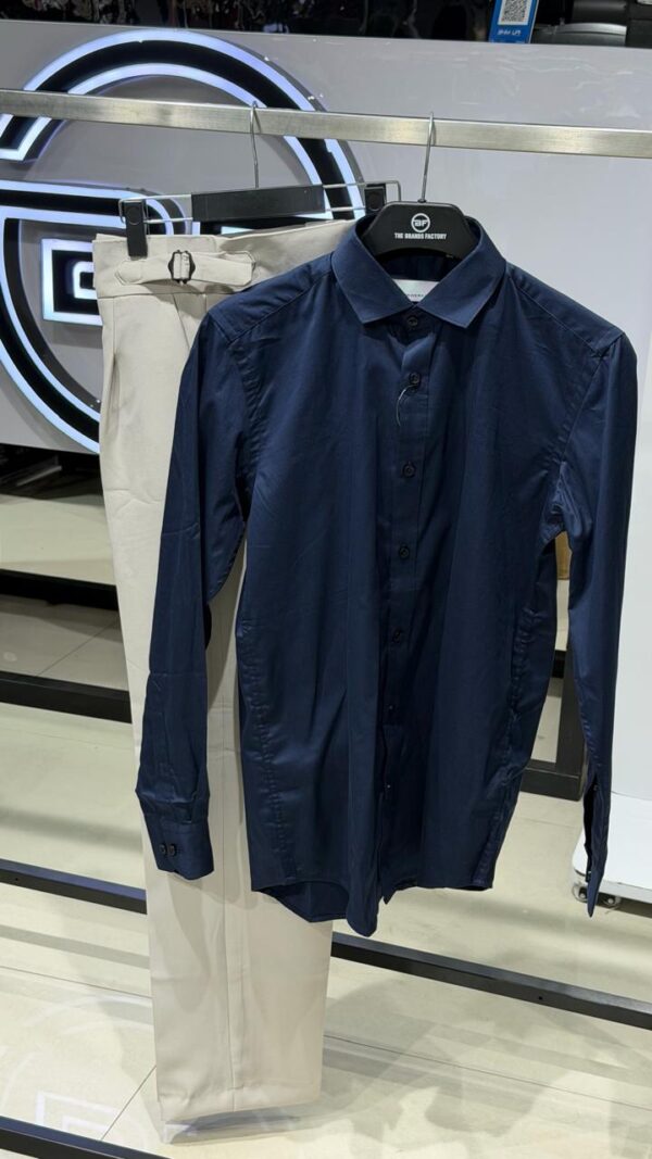 Blue Shirt And Beige Pant - Combo