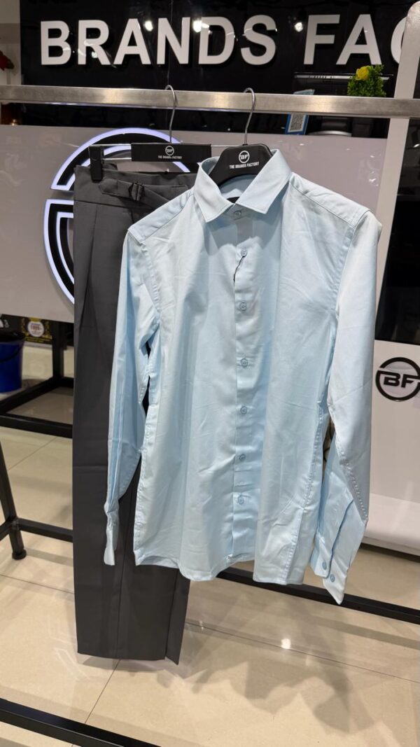 Sky Blue Shirt And Grey Pant - Combo